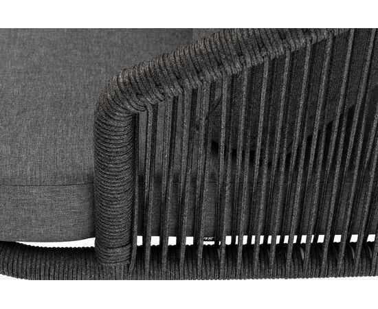 "Верона" кресло плетеное из роупа, каркас алюминий темно-серый (RAL7024) муар, роуп темно-серый круглый, ткань темно-серая 027, изображение 8 | Интернет магазин мебели и декора LifeDekor