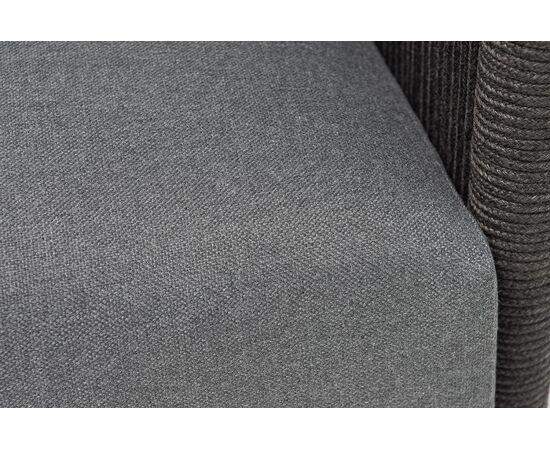 "Джелло" диван 3-местный плетеный из роупа, каркас алюминий темно-серый (RAL7024) муар, роуп темно-серый круглый, ткань темно-серая 027, изображение 8 | Интернет магазин мебели и декора LifeDekor