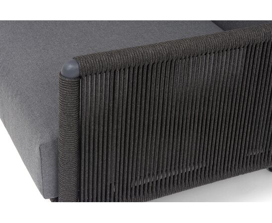 "Джелло" кресло плетеное из роупа, каркас алюминий темно-серый (RAL7024) муар, роуп темно-серый круглый, ткань темно-серая 027, изображение 7 | Интернет магазин мебели и декора LifeDekor