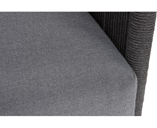 "Джелло" кресло плетеное из роупа, каркас алюминий темно-серый (RAL7024) муар, роуп темно-серый круглый, ткань темно-серая 027, изображение 8 | Интернет магазин мебели и декора LifeDekor