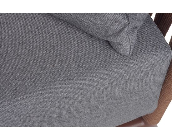 "Багамы" диван 3-местный плетеный из роупа, каркас алюминий бежево-серый (RAL7006) муар, роуп серо-коричневый 23мм, ткань светло-серая, изображение 8 | Интернет магазин мебели и декора LifeDekor