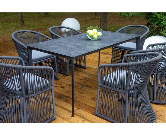 "Романо" обеденная группа на 6 персон, каркас темно-серый, роуп темно-серый, изображение 5 | Интернет магазин мебели и декора LifeDekor