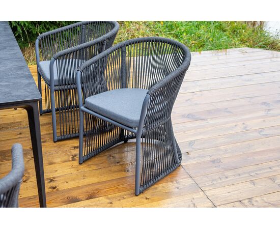 "Романо" обеденная группа на 6 персон, каркас темно-серый, роуп темно-серый, изображение 6 | Интернет магазин мебели и декора LifeDekor