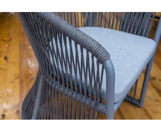 "Романо" обеденная группа на 6 персон, каркас темно-серый, роуп темно-серый, изображение 7 | Интернет магазин мебели и декора LifeDekor