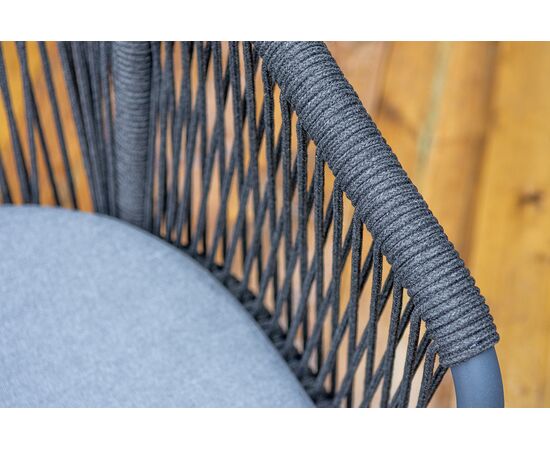 "Романо" обеденная группа на 6 персон, каркас темно-серый, роуп темно-серый, изображение 9 | Интернет магазин мебели и декора LifeDekor