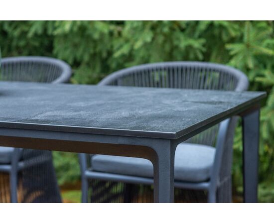 "Романо" обеденная группа на 6 персон, каркас темно-серый, роуп темно-серый, изображение 10 | Интернет магазин мебели и декора LifeDekor