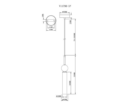 Светильник подвесной Moderli V11790-1P Illis, изображение 3 | Интернет магазин мебели и декора LifeDekor