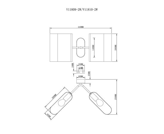 Светильник настенный Moderli V11809-2W Metalicana, изображение 3 | Интернет магазин мебели и декора LifeDekor