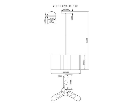 Светильник подвесной Moderli V11812-3P Metalicana, изображение 3 | Интернет магазин мебели и декора LifeDekor