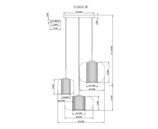 Светильник подвесной Moderli V11815-3P Ember, изображение 3 | Интернет магазин мебели и декора LifeDekor