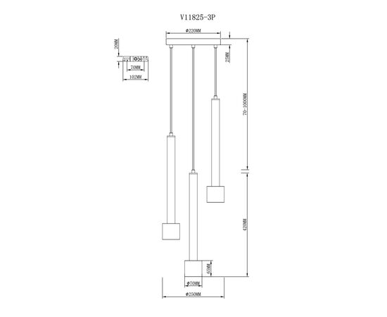 Светильник подвесной Moderli V11825-3P Malet, изображение 3 | Интернет магазин мебели и декора LifeDekor