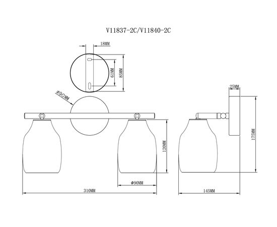 Спот Moderli V11840-2C Adalina, изображение 3 | Интернет магазин мебели и декора LifeDekor
