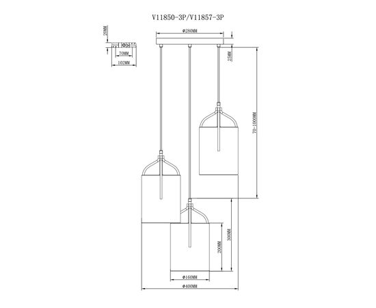 Светильник подвесной Moderli V11850-3P Inari, изображение 3 | Интернет магазин мебели и декора LifeDekor