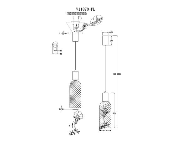 Светильник подвесной светодиодный Moderli V11870-PL Ophelia, изображение 3 | Интернет магазин мебели и декора LifeDekor