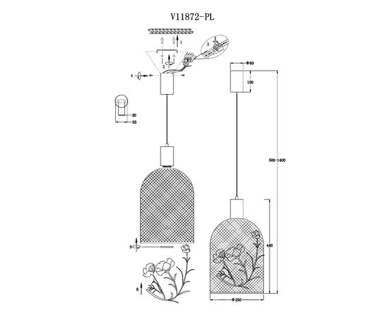 Светильник подвесной светодиодный Moderli V11872-PL Ophelia, изображение 4 | Интернет магазин мебели и декора LifeDekor