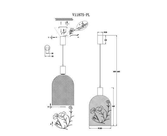 Светильник подвесной светодиодный Moderli V11875-PL Ophelia, изображение 4 | Интернет магазин мебели и декора LifeDekor