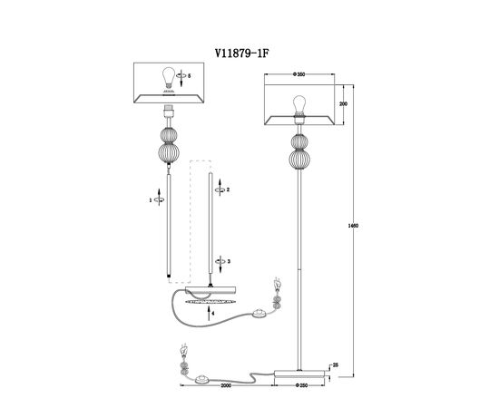 Торшер Moderli V11879-1F Brumi, изображение 3 | Интернет магазин мебели и декора LifeDekor