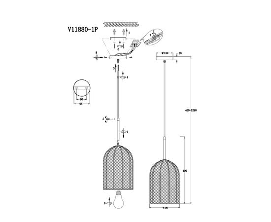 Светильник подвесной Moderli V11880-1P Yarn, изображение 4 | Интернет магазин мебели и декора LifeDekor