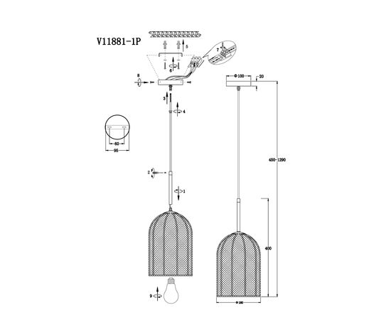 Светильник подвесной Moderli V11881-1P Yarn, изображение 4 | Интернет магазин мебели и декора LifeDekor
