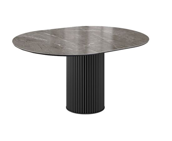 Стол DikLine AKRR120 Керамика Tundra Gris (темно-серый суперглянец)/подстолье черное/опоры черные (2 уп.), изображение 2 | Интернет магазин мебели и декора LifeDekor