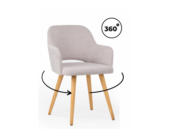 Стул деревянный Эолин 360  светло-серый (glory 36) / светлое дерево | Интернет магазин мебели и декора LifeDekor