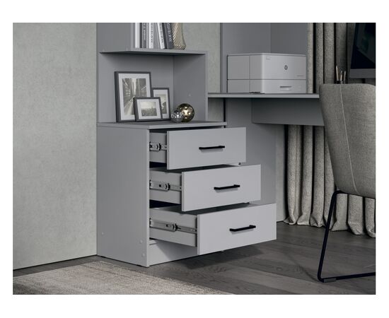 Компьютерный стол Эльброни правый шиншилла серая, изображение 9 | Интернет магазин мебели и декора LifeDekor