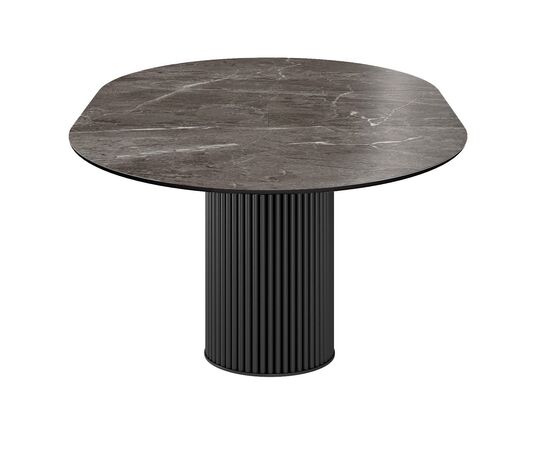 Стол DikLine AKRR120 Керамика Tundra Gris (темно-серый суперглянец)/подстолье черное/опоры черные (2 уп.), изображение 3 | Интернет магазин мебели и декора LifeDekor