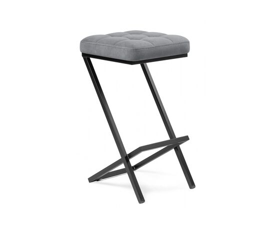 Барный стул Амаури микровелюр катания сильвер / черный | Интернет магазин мебели и декора LifeDekor