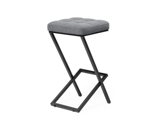 Барный стул Амаури микровелюр катания сильвер / черный, изображение 4 | Интернет магазин мебели и декора LifeDekor