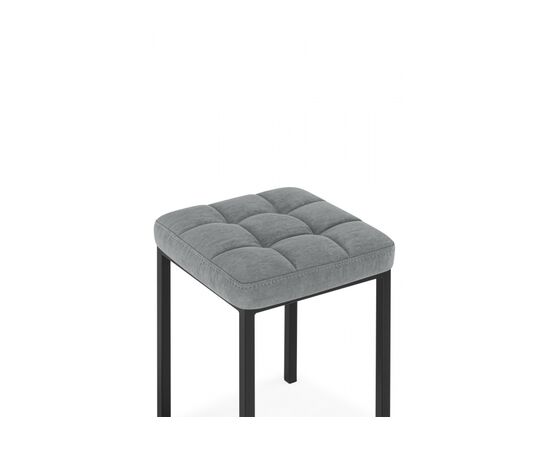 Табурет Байя микровелюр катания сильвер / черный, изображение 3 | Интернет магазин мебели и декора LifeDekor