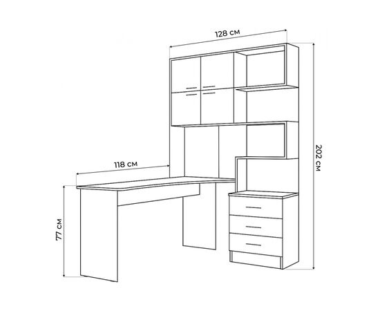 Компьютерный стол Эльброни левый шиншилла серая, изображение 3 | Интернет магазин мебели и декора LifeDekor