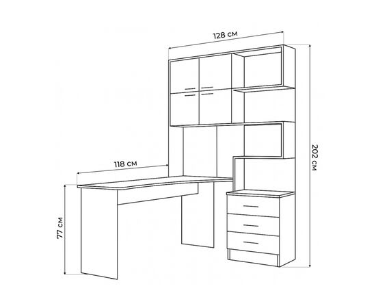 Компьютерный стол Эльброни левый кашемир, изображение 3 | Интернет магазин мебели и декора LifeDekor