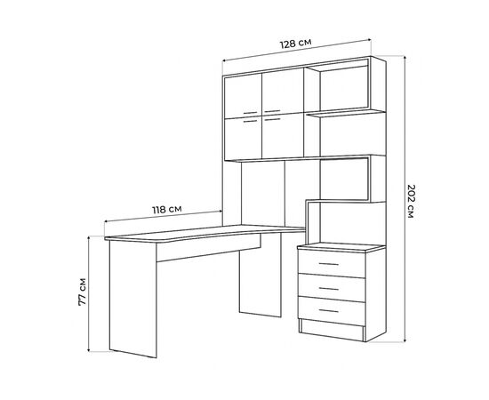 Компьютерный стол Эльброни левый белый, изображение 3 | Интернет магазин мебели и декора LifeDekor