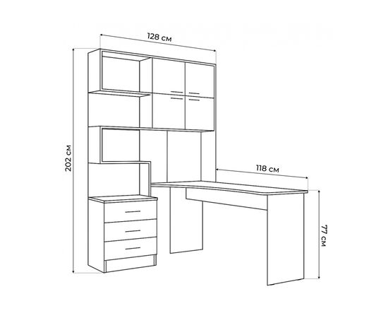 Компьютерный стол Эльброни правый белый, изображение 3 | Интернет магазин мебели и декора LifeDekor