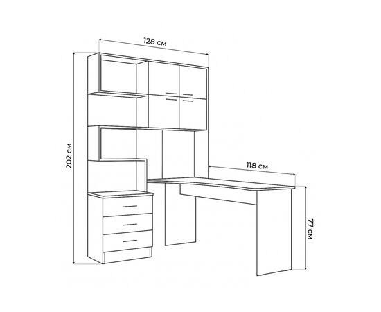 Компьютерный стол Эльброни правый кашемир, изображение 3 | Интернет магазин мебели и декора LifeDekor