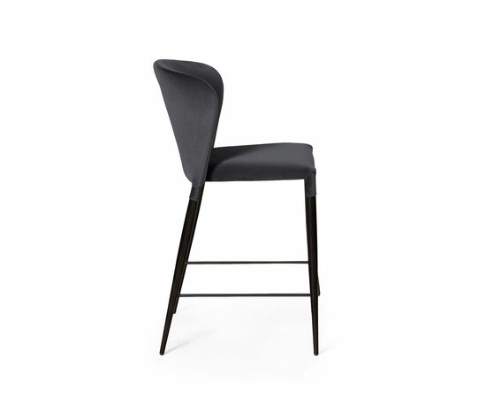 Стул полубарный Albert, бархат серый 27 /опора конус, изображение 3 | Интернет магазин мебели и декора LifeDekor