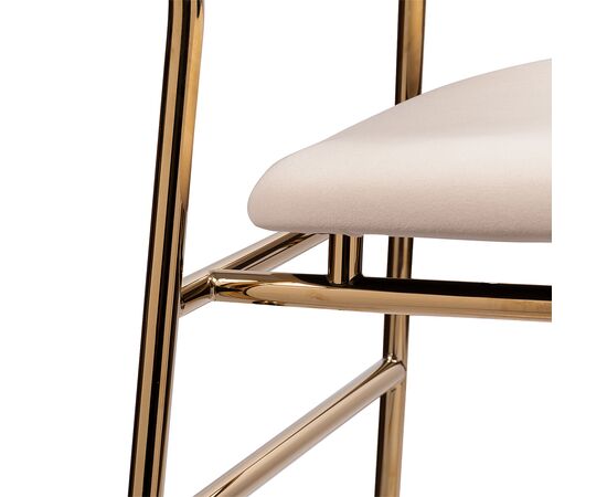Стул полубарный Elle кремовый с золотыми ножками, изображение 10 | Интернет магазин мебели и декора LifeDekor
