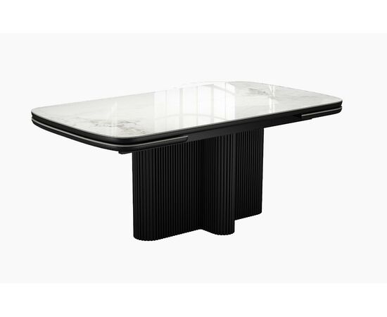 Стол DikLine SKO180 Керамика Пандора Серый глянец YB8020122BG/подстолье черное/опоры черные (2 уп.) | Интернет магазин мебели и декора LifeDekor