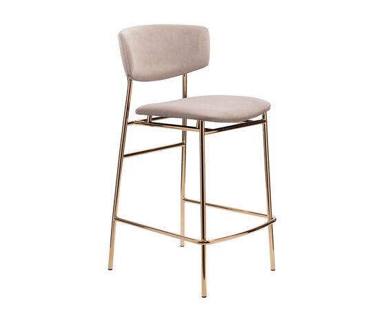 Стул полубарный Elle латте с золотыми ножками | Интернет магазин мебели и декора LifeDekor