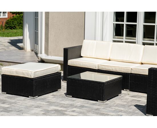 "Даллас" лаунж-зона из искусственного ротанга на 5 персон, цвет черный, изображение 4 | Интернет магазин мебели и декора LifeDekor