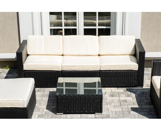 "Даллас" лаунж-зона из искусственного ротанга на 5 персон, цвет черный, изображение 5 | Интернет магазин мебели и декора LifeDekor