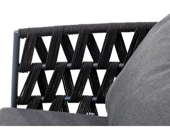 "Диего" кресло плетеное из роупа, каркас алюминий темно-серый (RAL7024) муар, роуп темно-серый круглый, ткань темно-серая 027, изображение 6 | Интернет магазин мебели и декора LifeDekor