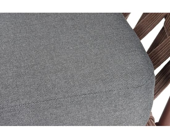 "Диего" кресло плетеное из роупа, каркас алюминий коричневый (RAL8016) муар, роуп коричневый круглый, ткань темно-серая 027, изображение 8 | Интернет магазин мебели и декора LifeDekor