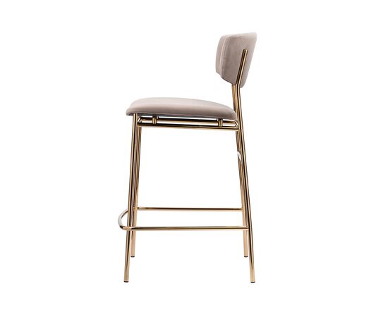Стул полубарный Elle латте с золотыми ножками, изображение 4 | Интернет магазин мебели и декора LifeDekor