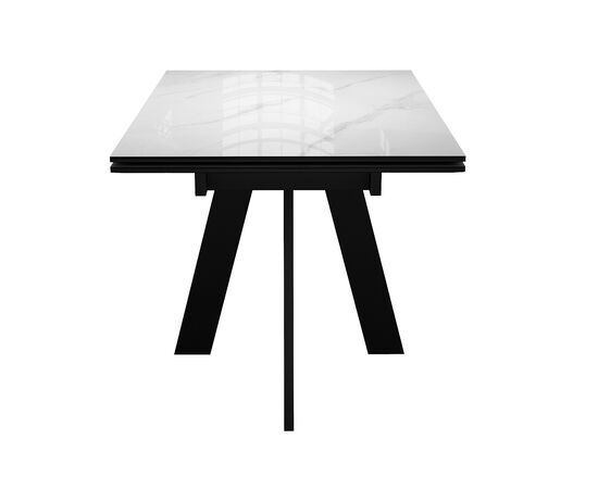 Стол DikLine SKM120 Керамика Carrara Gloss (мрамор глянец белый)/опоры черные, изображение 7 | Интернет магазин мебели и декора LifeDekor