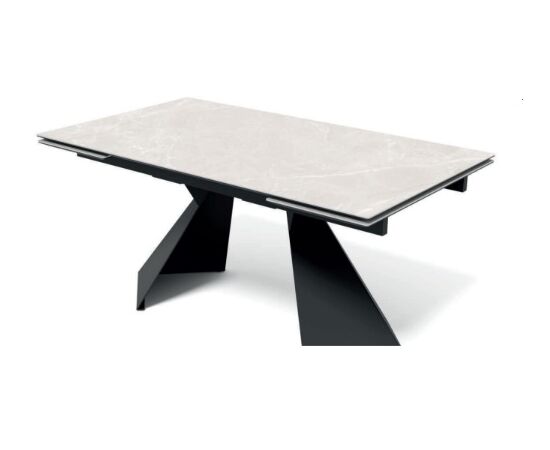 Стол ОРИГАМИ  240 AURA IVORY, керамика / Черный каркас М-City | Интернет магазин мебели и декора LifeDekor