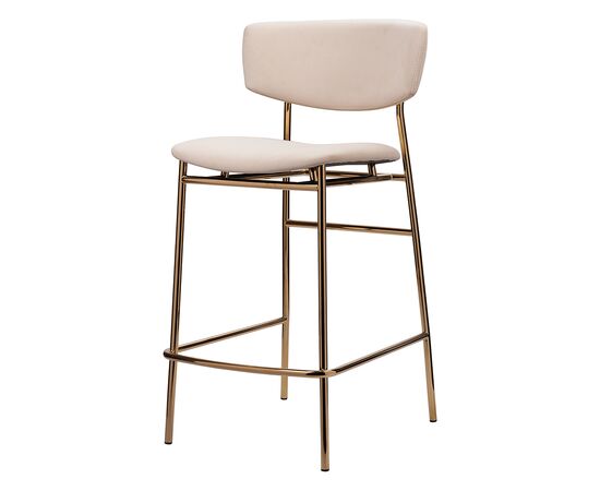 Стул полубарный Elle кремовый с золотыми ножками, изображение 3 | Интернет магазин мебели и декора LifeDekor