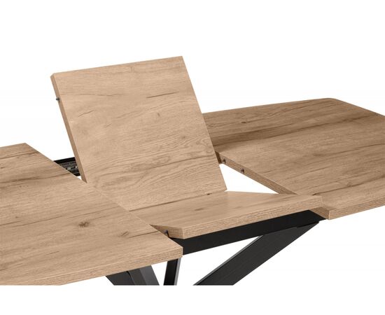 Стол деревянный Палу 130(170)х80 дуб веллингтон / черный, изображение 6 | Интернет магазин мебели и декора LifeDekor