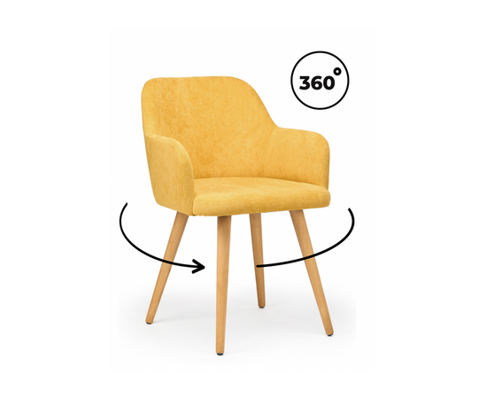 Стул деревянный Инфини 360 горчичный (ocean 016) / светлое дерево | Интернет магазин мебели и декора LifeDekor