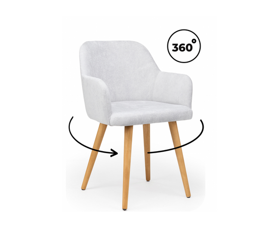 Стул деревянный Инфини 360 светло-серый (ocean 021) / светлое дерево | Интернет магазин мебели и декора LifeDekor